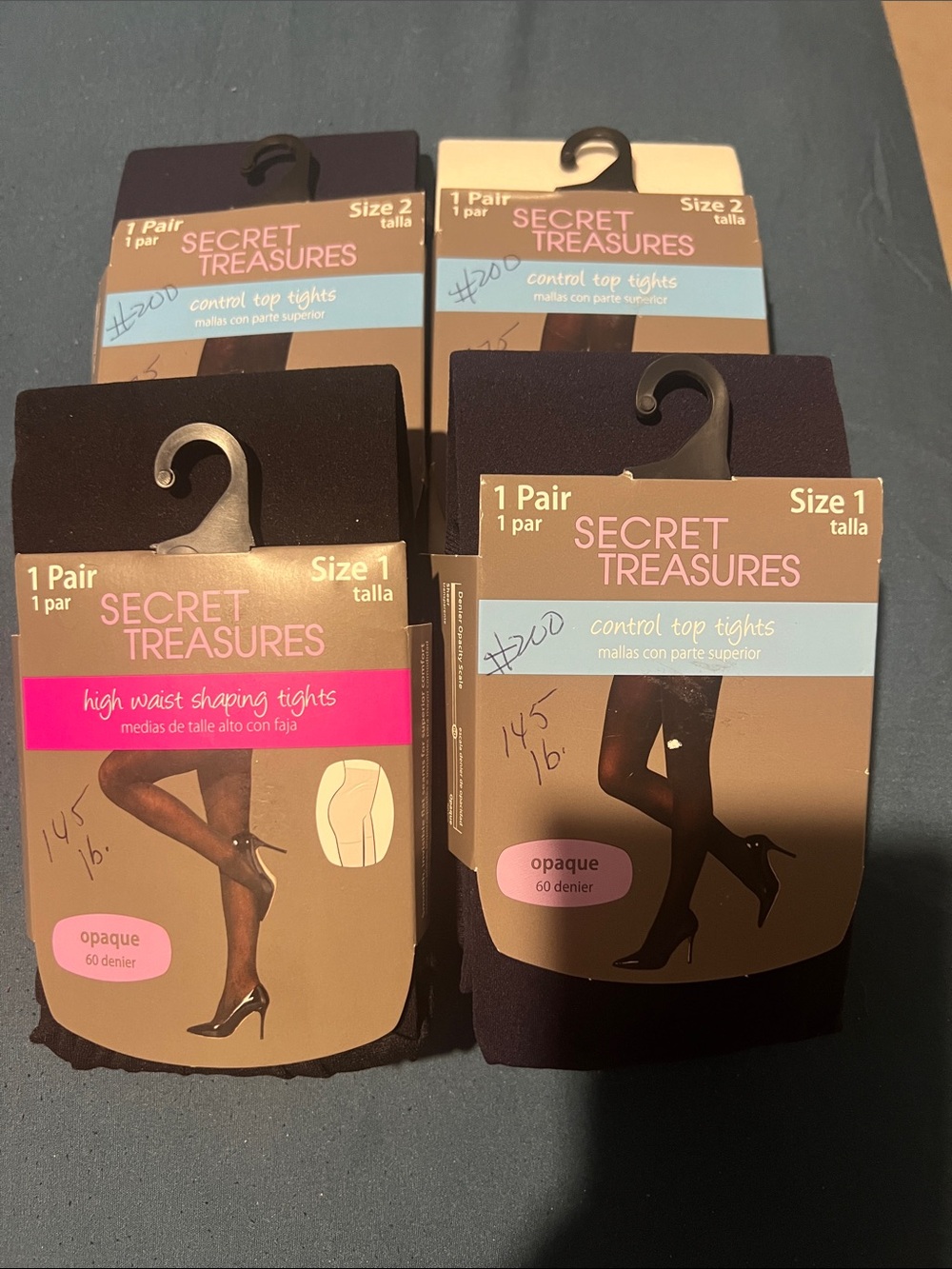 Secret Treasures Black Opaque Control Top Tights - Pack 1 single